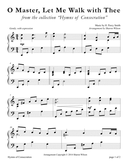 O Master Let Me Walk With Thee Large Print Piano Solo Sheet Music