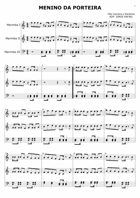 Free Sheet Music O Menino Da Porteira