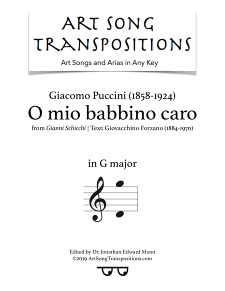 O Mio Babbino Caro G Major Sheet Music