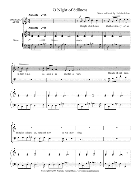 O Night Of Stillness Sheet Music