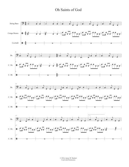 O Saints Of God Bass Percussion Parts Sheet Music