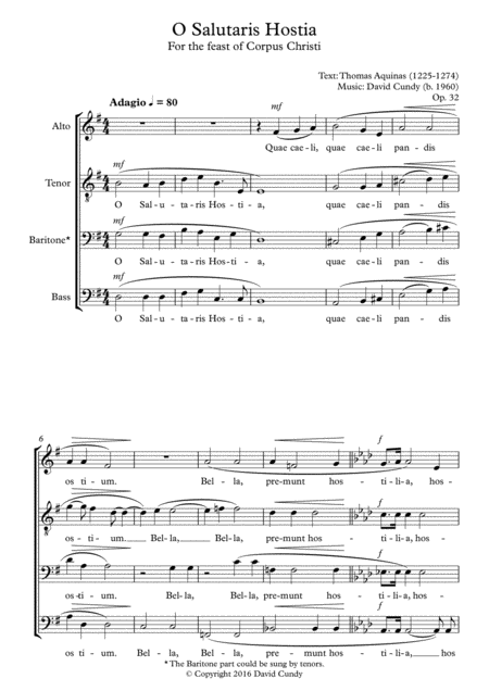 Free Sheet Music O Salutaris Hostia Op 32