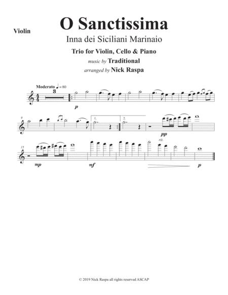 O Sanctissima Piano Trio Violin Part Sheet Music