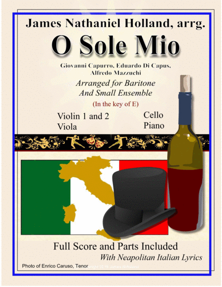 O Sole Mio Arranged For Baritone And Small Ensemble Key Of E Sheet Music