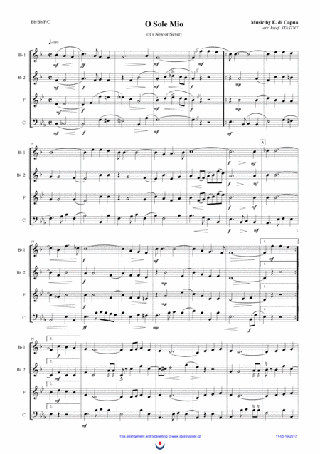 Free Sheet Music O Sole Mio Its Now Or Never