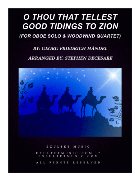 O Thou That Tellest Good Tidings To Zion For Oboe Solo And Woodwind Quartet Sheet Music