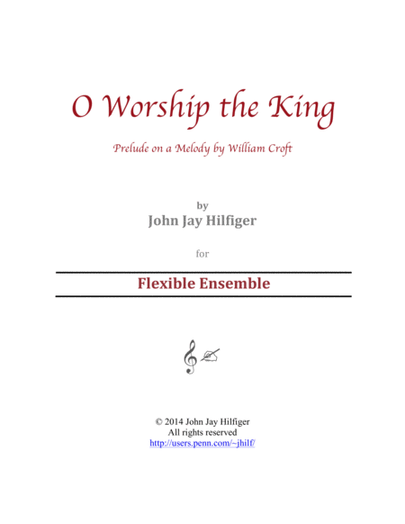 O Worship The King Prelude On A Melody By William Croft Sheet Music