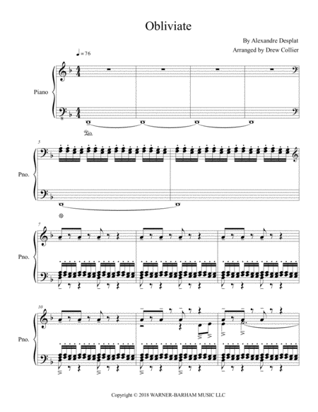 Obliviate Harry Potter And The Deathly Hallows Part 1 Sheet Music