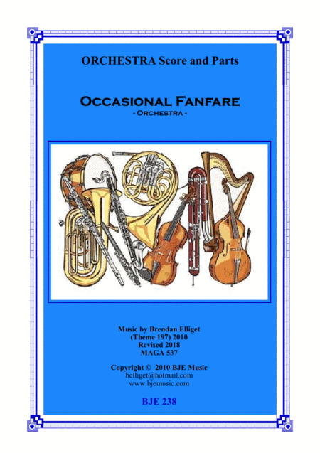 Occasional Fanfare Orchestra Score And Parts Pdf Sheet Music