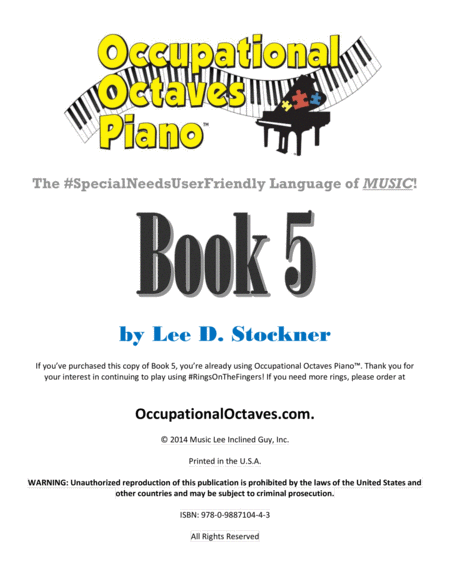 Occupational Octaves Piano Book 5 Sheet Music