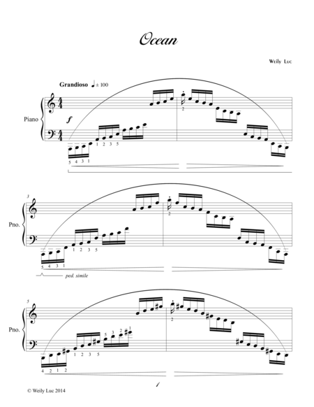 Free Sheet Music Ocean For Solo Piano