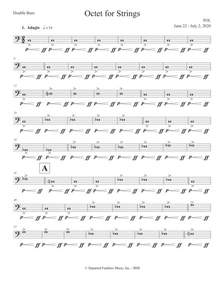 Octet For Strings 2020 Double Bass Part Sheet Music