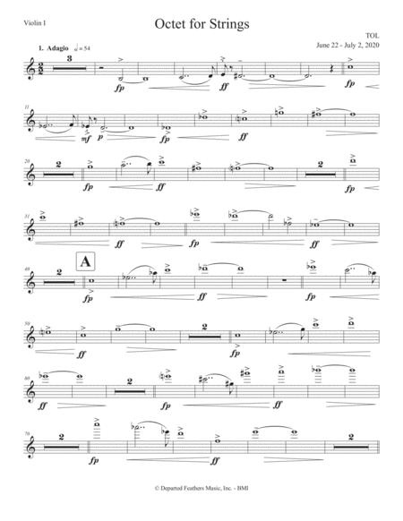 Octet For Strings 2020 Violin I Part Sheet Music