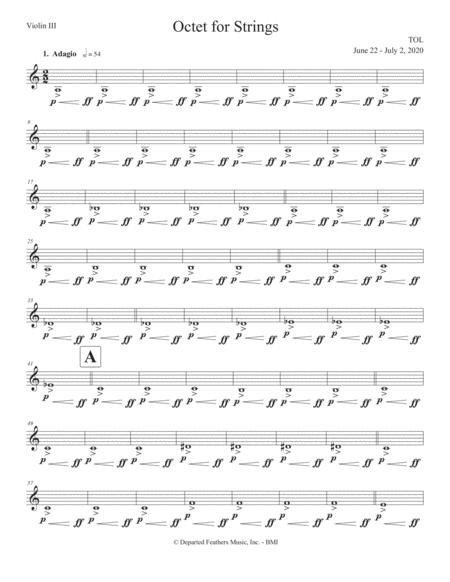 Free Sheet Music Octet For Strings 2020 Violin Iii Part