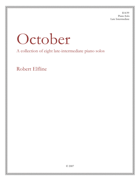 October A Collection Of Intermediate Piano Pieces Sheet Music