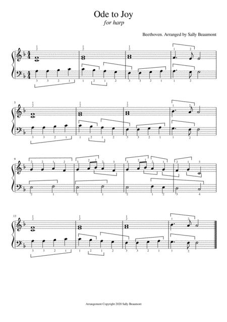 Ode To Joy Beethoven Easy Harp Sheet Music