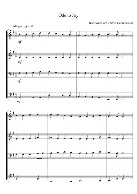 Free Sheet Music Ode To Joy By Beethoven