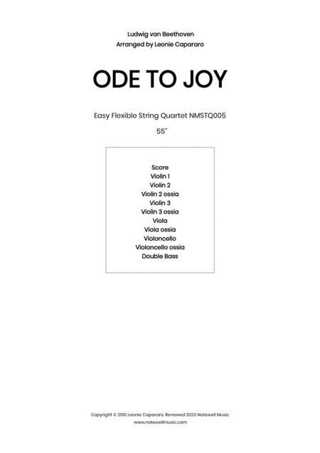 Free Sheet Music Ode To Joy Flexible String Quartet Ensemble