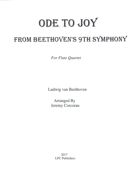 Ode To Joy For Flute Quartet Sheet Music