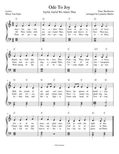 Free Sheet Music Ode To Joy With Lyrics