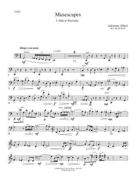 Ode To Piazzolla For Piano Trio Sheet Music