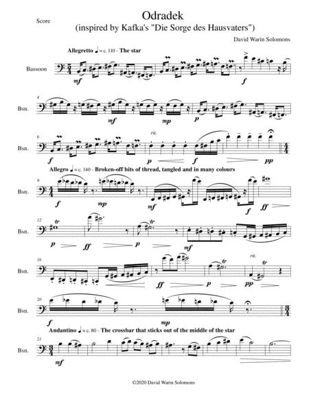 Free Sheet Music Odradek For Bassoon Solo