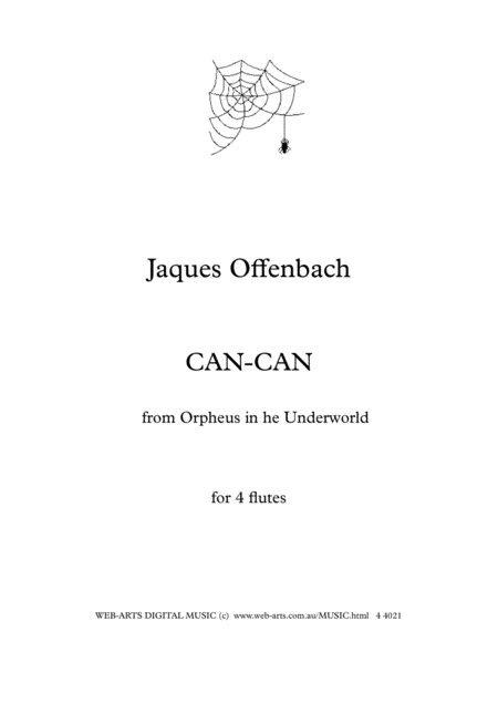 Offenbach Can Can From Orpheus In The Underworld For 4 Flutes Sheet Music