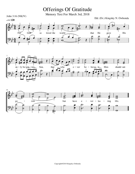 Offerings Of Gratitude Sheet Music