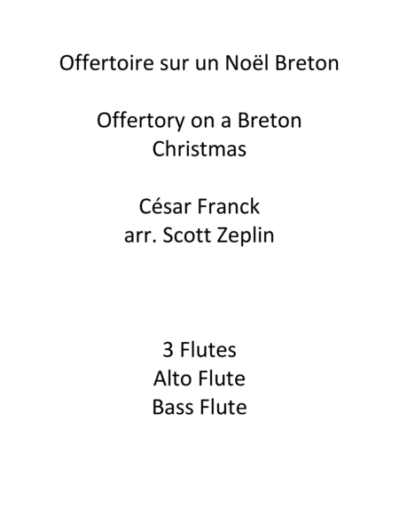 Offertory On A Breton Christmas Sheet Music