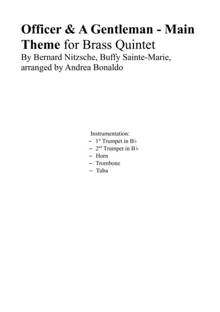 Officer A Gentleman For Brass Quintet Sheet Music