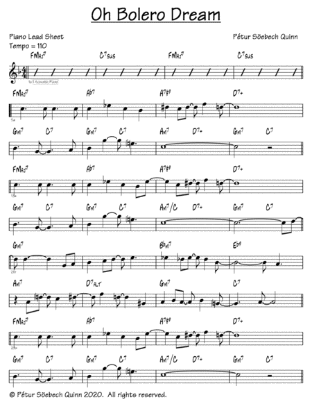 Oh Bolero Dream Sheet Music