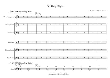 Free Sheet Music Oh Holy Night Contemporary Arrangement