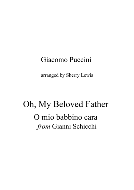 Oh My Beloved Father String Quartet For String Quartet Sheet Music