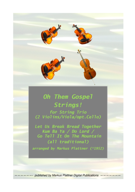 Oh Them Gospel Strings For String Trio 2 Violins Viola Opt Cello Part Sheet Music