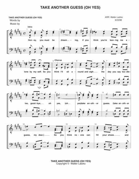 Free Sheet Music Oh Yes Take Another Guess