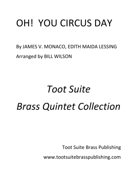 Free Sheet Music Oh You Circus Day