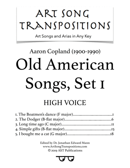 Old American Songs Set 1 High Voice Sheet Music