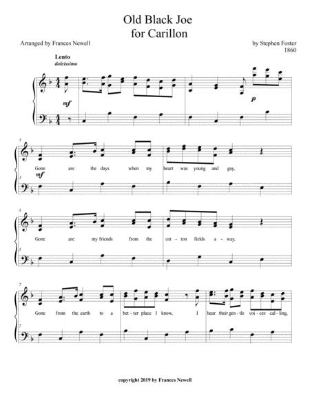 Old Black Joe For Carillon Sheet Music