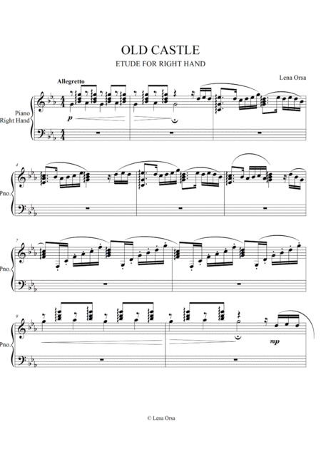 Free Sheet Music Old Castle Etude For Piano Right Hand