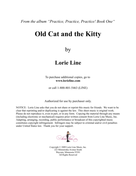 Old Cat And The Kitty Easy Sheet Music