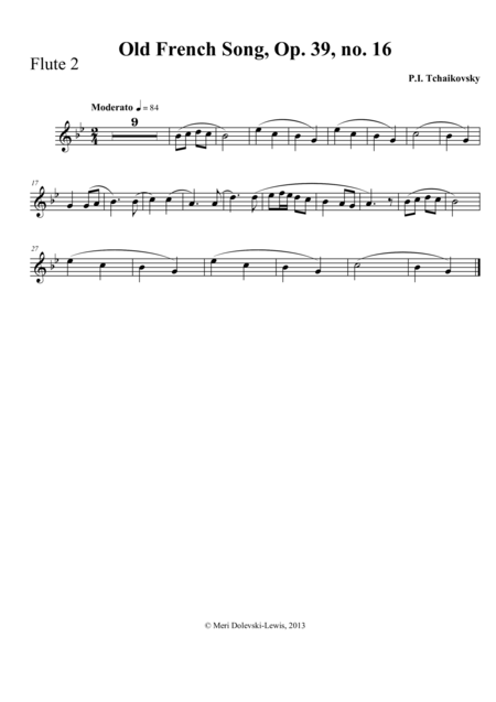 Old French Song For Mixed Woodwind Ensemble Sheet Music