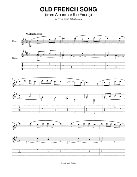 Free Sheet Music Old French Song From Album For The Young