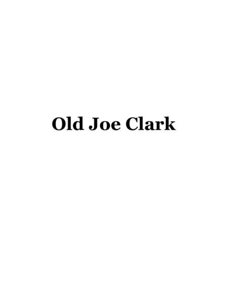 Old Joe Clark Sheet Music