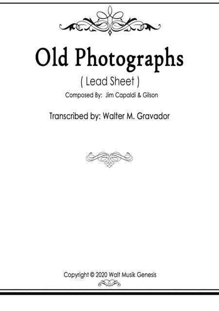 Free Sheet Music Old Photographs