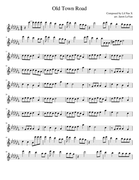 Old Town Road Flute Solo Sheet Music