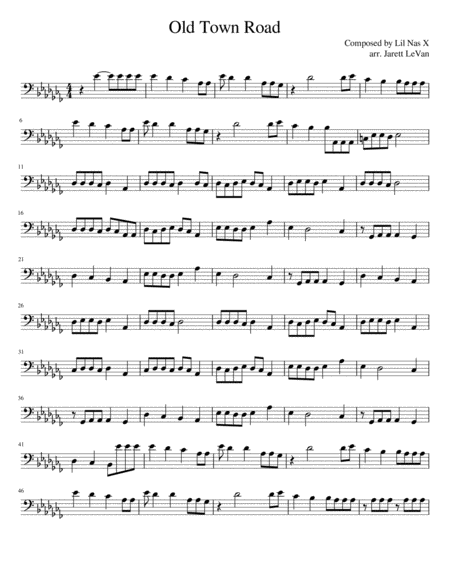 Free Sheet Music Old Town Road Trombone Euphonium Solo