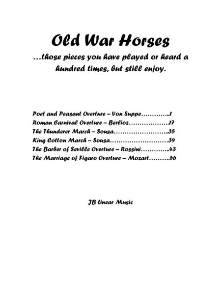 Free Sheet Music Old War Horses Book For Flute And Clarinet Duet