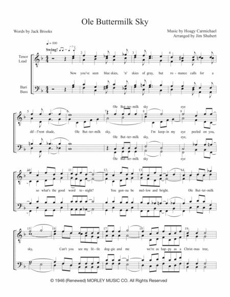 Ole Buttermilk Sky Sheet Music