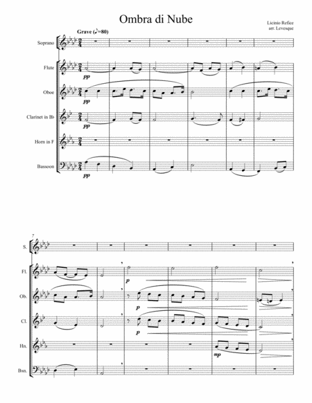 Free Sheet Music Ombra Di Nube