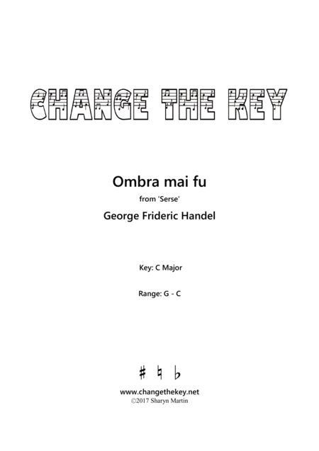 Ombra Mai Fu C Major Sheet Music